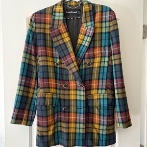 Louis Feraud Vintage Plaid Blazer